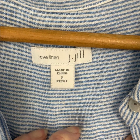 ❤️J Jill Striped Linen Tunic Popover Blue White S - Picture 4 of 6